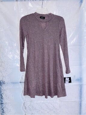 Keyhole Sweater Fuzzy Texture Dress (XS)